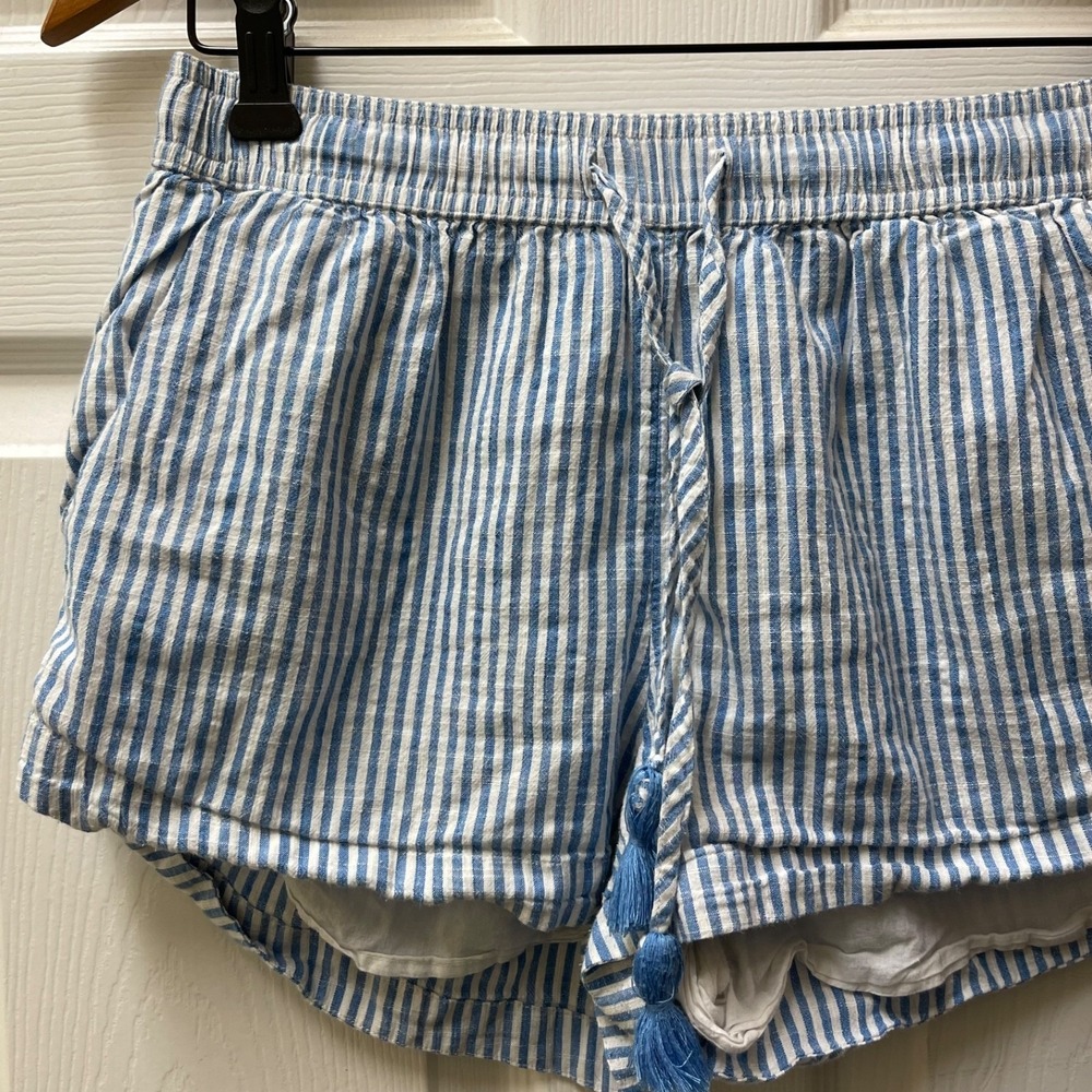 Vineyard Vines‎ Women's S Blue White Striped Lightweight Pull On Shorts Coastal